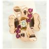 Image 8 : 0.16 ctw Diamond and Ruby Ring - 14KT Rose Gold