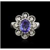 Image 2 : 1.73 ctw Tanzanite and Diamond Ring - 14KT White Gold