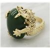 Image 2 : Jade Ring- 14KT Yellow Gold