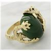 Image 3 : Jade Ring- 14KT Yellow Gold
