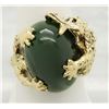 Image 4 : Jade Ring- 14KT Yellow Gold