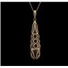 Image 1 : 14KT Rose Gold Chandelier Crystal Pendant With Chain