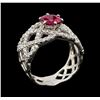 Image 4 : 1.08 ctw Ruby Ring - Platinum