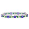 Image 2 : 18.51 ctw Tanzanite, Emerald and Diamond Bracelet - 18KT White and Yellow Gold