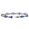 Image 3 : 18.51 ctw Tanzanite, Emerald and Diamond Bracelet - 18KT White and Yellow Gold