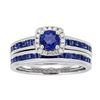 Image 1 : 1.70 ctw Sapphire and Diamond Ring - 14KT White Gold