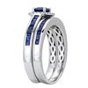 Image 2 : 1.70 ctw Sapphire and Diamond Ring - 14KT White Gold