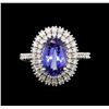 Image 2 : 14KT White Gold 2.51 ctw Tanzanite and Diamond Ring