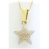 Image 4 : 0.75 ctw Designer Diamond Pendant With Chain - 18KT and 14KT Gold