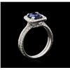 Image 4 : 1.80 ctw Sapphire and Diamond Ring - 14KT White Gold