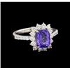 Image 1 : 14KT White Gold 1.80 ctw Tanzanite and Diamond Ring