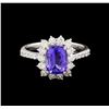 Image 2 : 14KT White Gold 1.80 ctw Tanzanite and Diamond Ring