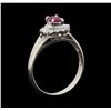 Image 4 : 0.31 ctw Ruby and Diamond Ring - Platinum
