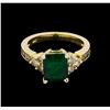 Image 2 : 14KT Yellow Gold 2.45 ctw Emerald and Diamond Ring