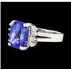 Image 1 : 2.88 ctw Tanzanite and Diamond Ring - 14 KT White Gold
