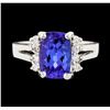 Image 2 : 2.88 ctw Tanzanite and Diamond Ring - 14 KT White Gold