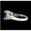 Image 3 : 2.88 ctw Tanzanite and Diamond Ring - 14 KT White Gold