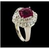 Image 4 : 2.45 ctw Pink Tourmaline and Diamond Ring - Platinum