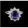 Image 2 : 2.47 ctw Tanzanite and Diamond Ring - 14KT White Gold