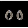 Image 1 : 1.03 ctw Diamond Hoop Earrings - 14KT White Gold