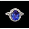 Image 2 : 3.15 ctw Tanzanite and Diamond Ring - 14KT White Gold