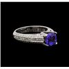 Image 1 : 18KT White Gold 1.53 ctw Tanzanite and Diamond Ring