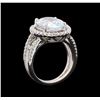 Image 4 : 5.25 ctw Aquamarine and Diamond Ring - 14KT White Gold