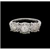 Image 2 : 14KT White Gold 1.05 ctw Diamond Ring