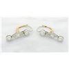 Image 2 : 1.06 ctw Diamond Earrings - Platinum and 18KT Gold