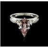 Image 2 : 14KT White Gold 2.23 ctw Morganite and Diamond Ring