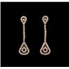 Image 1 : 14KT Rose Gold 2.57 ctw Diamond Earrings