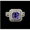 Image 2 : 14KT White Gold 2.16 ctw Tanzanite and Diamond Ring