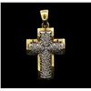 Image 1 : 0.70 ctw Diamond Cross Pendant - 14KT Yellow Gold