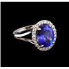 Image 1 : 3.40 ctw Tanzanite and Diamond Ring - 14KT White Gold