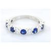 Image 1 : 0.62 ctw Sapphire and Diamond Ring - 18KT White Gold