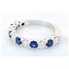 Image 2 : 0.62 ctw Sapphire and Diamond Ring - 18KT White Gold