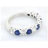 Image 3 : 0.62 ctw Sapphire and Diamond Ring - 18KT White Gold