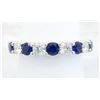 Image 4 : 0.62 ctw Sapphire and Diamond Ring - 18KT White Gold