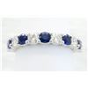 Image 5 : 0.62 ctw Sapphire and Diamond Ring - 18KT White Gold