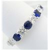 Image 7 : 0.62 ctw Sapphire and Diamond Ring - 18KT White Gold