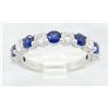 Image 8 : 0.62 ctw Sapphire and Diamond Ring - 18KT White Gold