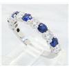 Image 9 : 0.62 ctw Sapphire and Diamond Ring - 18KT White Gold