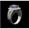 Image 3 : 4.38 ctw Tanzanite and Diamond Ring - 14KT White Gold