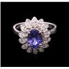 Image 1 : 2.00 ctw Tanzanite and Diamond Ring - 14KT White Gold