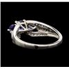 Image 3 : 1.00 ctw Tanzanite and Diamond Ring - 10KT White Gold