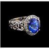 Image 1 : 3.63 ctw Tanzanite and Diamond Ring - 14KT White Gold