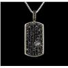 Image 1 : 3.00 ctw Black Diamond Pendant With Chain - SILVER