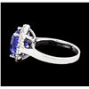 Image 3 : 4.96 ctw Tanzanite and Diamond Ring - 14KT White Gold