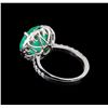 Image 3 : 6.97 ctw Emerald and Diamond Ring - 14KT White Gold