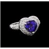 Image 1 : 2.86 ctw Tanzanite and Diamond Ring - 18KT White Gold